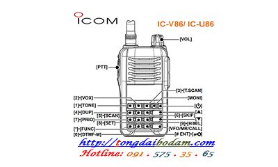 HƯỚNG DẪN CÀI ĐẶT TẦN SỐ BỘ ĐÀM ICOM IC-V86/ IC-U86 bằng tay